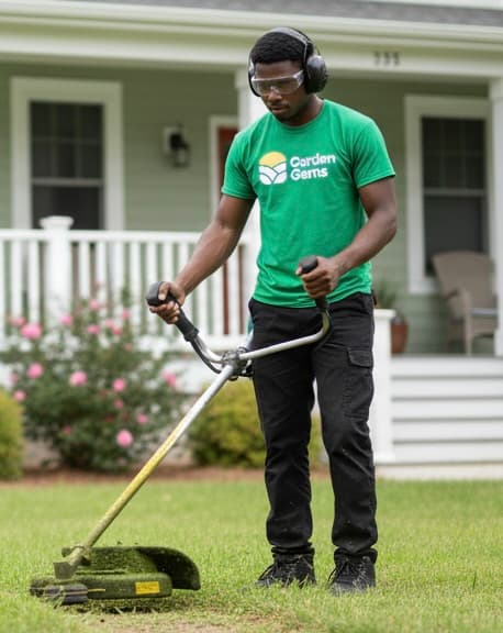 Landscaper working